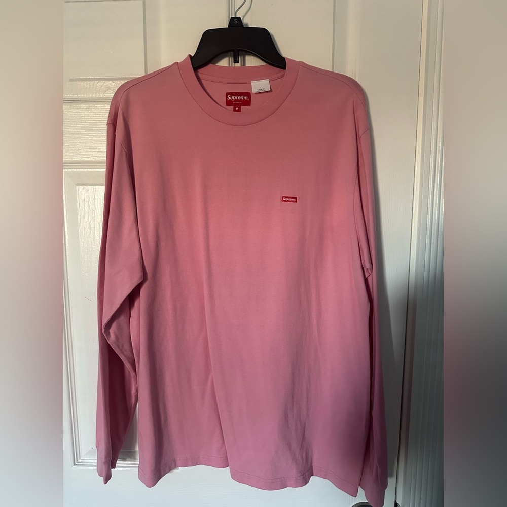 Pink Supreme Small Box Logo Long Sleeve